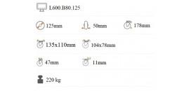 Ťažkotonážne koliesko 125x50 mm otočná kladka L600.B80.125