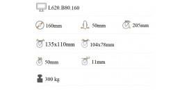 Ťažkotonážne koliesko 160x50 mm otočná kladka s brzdou L620.B80.160