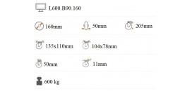 Ťažkotonážne polyuretánové koliesko 160x50 mm otočná kladka L600.B90.160