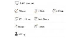 Ťažkotonážne polyuretánové koliesko 200x50 mm otočná kladka L600.B90.200