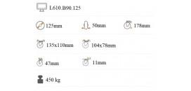 Ťažkotonážne polyuretánové koliesko 125x50 mm pevná kladka L610.B90.125