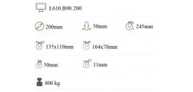 Ťažkotonážne polyuretánové koliesko 200x50 mm pevná kladka L610.B90.200