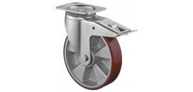 Ťažkotonážne polyuretánové koliesko 125x50 mm otočná kladka s brzdou