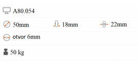 Pogumované koliesko 50x18x6 mm A80.054