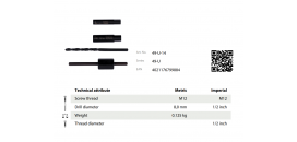 Vyťahovač skrutiek 12mm - Vyťahovač skrutiek s vrtákmi a vodiacimi listami 12mm KUKKO 49-U-14