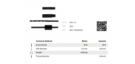 Vyťahovač skrutiek 10mm - Vyťahovač skrutiek s vrtákmi a vodiacimi listami 10mm KUKKO 49-U-13