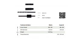 Vyťahovač skrutiek 8-9mm - Vyťahovač skrutiek s vrtákmi a vodiacimi listami 8-9mm KUKKO 49-U-12