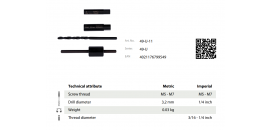 Vyťahovač skrutiek 5-7mm - Vyťahovač skrutiek s vrtákmi a vodiacimi listami 5-7mm KUKKO 49-U-11