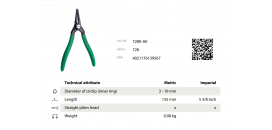 Kliešte segerove vonkajšie priame - Kliešte segerové vonkajšie priame 728K-A0 KUKKO