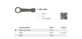 Kľúč uťahovací DIN 7444 KUKKO 406-24