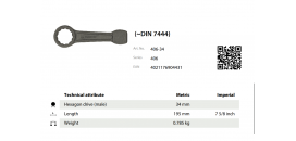 Kľúč uťahovací DIN 7444 KUKKO 406-34