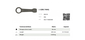 Kľúč uťahovací DIN 7444 KUKKO 406-36