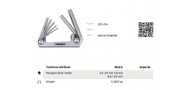 Kľúče imbusové 2.5-10mm v držiaku KUKKO 205-204
