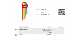 Kľúče imbusové 1.5-10mm KUKKO 215BT004