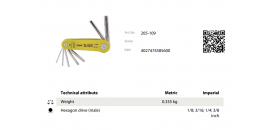 Kľúče imbusové sada v držiaku KUKKO 205-109