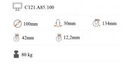 Prístrojové koliesko 100x30 mm na väčšie zaťaženie otočná kladka s brzdou