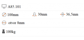 Pogumované koliesko 100x30mm samostatné