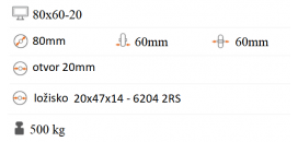 Koliesko na paletový vozík 80x60 mm