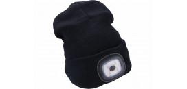 Čiapka s čelovým svetlom čierna 4xLED EXTOL 43199