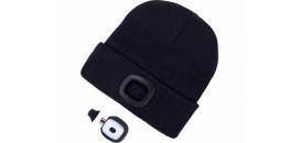 Čiapka s čelovým svetlom čierna 4xLED EXTOL 43199