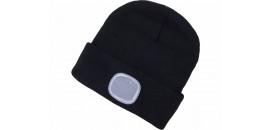 Čiapka s čelovým svetlom čierna 4xLED EXTOL 43199