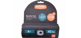 Čiapka s čelovým svetlom čierna 4xLED EXTOL 43199