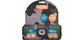 Čiapka s čelovým svetlom maskáčová 4xLED EXTOL 43464