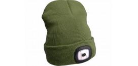 Čiapka s čelovým svetlom zelená 4xLED EXTOL 43192