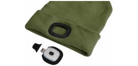 Čiapka s čelovým svetlom zelená 4xLED EXTOL 43192