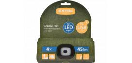 Čiapka s čelovým svetlom zelená 4xLED EXTOL 43192