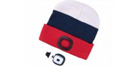 Čiapka s čelovým svetlom trikolóra 4xLED EXTOL 43451