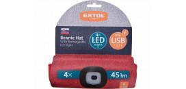 Čiapka s čelovým svetlom trikolóra 4xLED EXTOL 43451