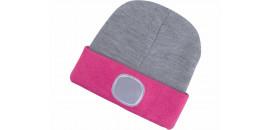 Čiapka s čelovým svetlom sivá ružová 4xLED EXTOL 43197