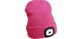 Čiapka s čelovým svetlom sivá ružová 4xLED EXTOL 43197