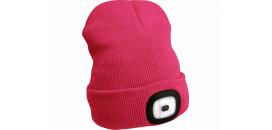 Čiapka s čelovým svetlom ružová 4xLED EXTOL 43193