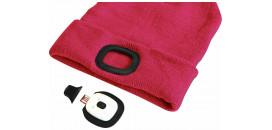 Čiapka s čelovým svetlom ružová 4xLED EXTOL 43193