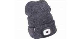 Čiapka s čelovým svetlom sivá čierna 4xLED EXTOL 43462