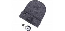 Čiapka s čelovým svetlom sivá čierna 4xLED EXTOL 43462