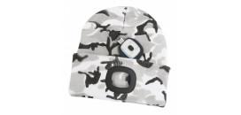 Čiapka LED sivá kamufláž L 4x SMD LED USB nabíjanie 3133301