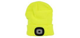 Čiapka LED žltá L 4x SMD LED USB nabíjanie 3132854