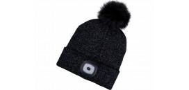 Čiapka s čelovým svetlom čierna trblietavá 4xLED EXTOL 43196