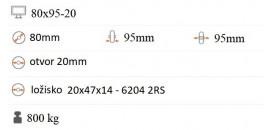 Koliesko na paletový vozík 80x95 mm