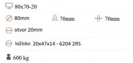 koliesko na paletový vozík 80x70 mm