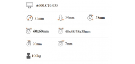 Nízkoprofilové koliesko 35x25 mm otočná kladka A600.C10.035