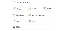 Nízkoprofilové koliesko 35x25 mm otočná kladka s brzdou A620.C10.035