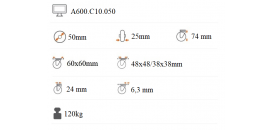 Nízkoprofilové koliesko 50x25 mm otočná kladka A600.C10.050
