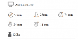 Nízkoprofilové koliesko 50x25 mm otočná kladka centrálny otvor A601.C10.050