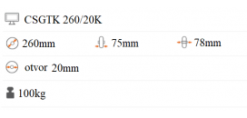 Polyuretánové koliesko 260x78 mm CSGTK 260/20K