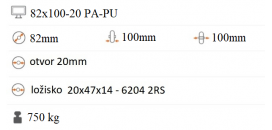 Koliesko na paletový vozík 82x100 mm PA-PU