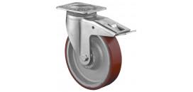 Ťažkotonážne koliesko polyuretánové 125x50 mm otočná kladka s brzdou